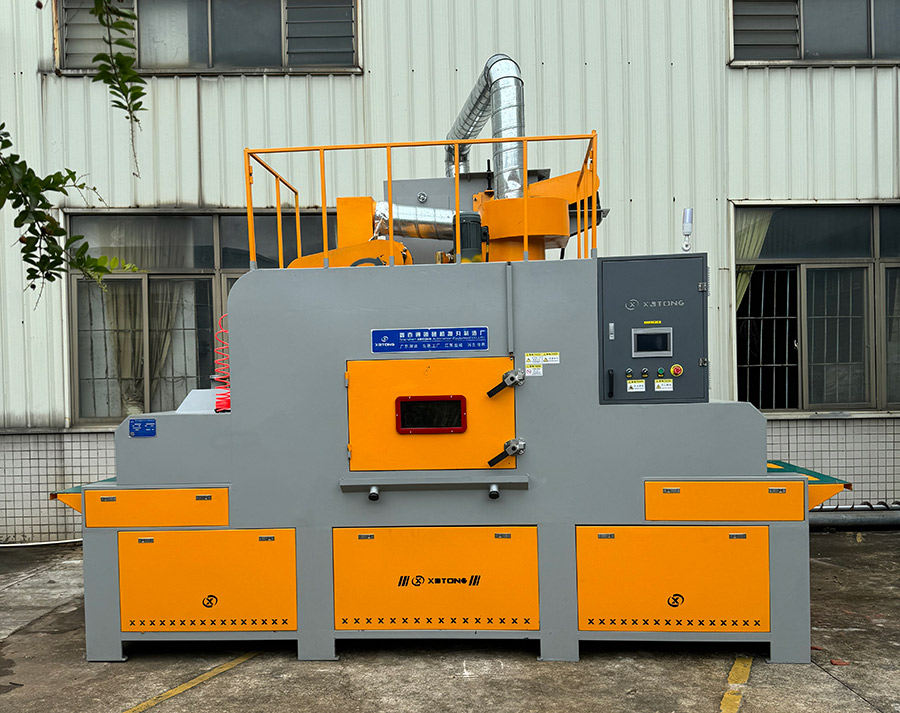 深圳百超機械輸送式自動除銹噴砂機