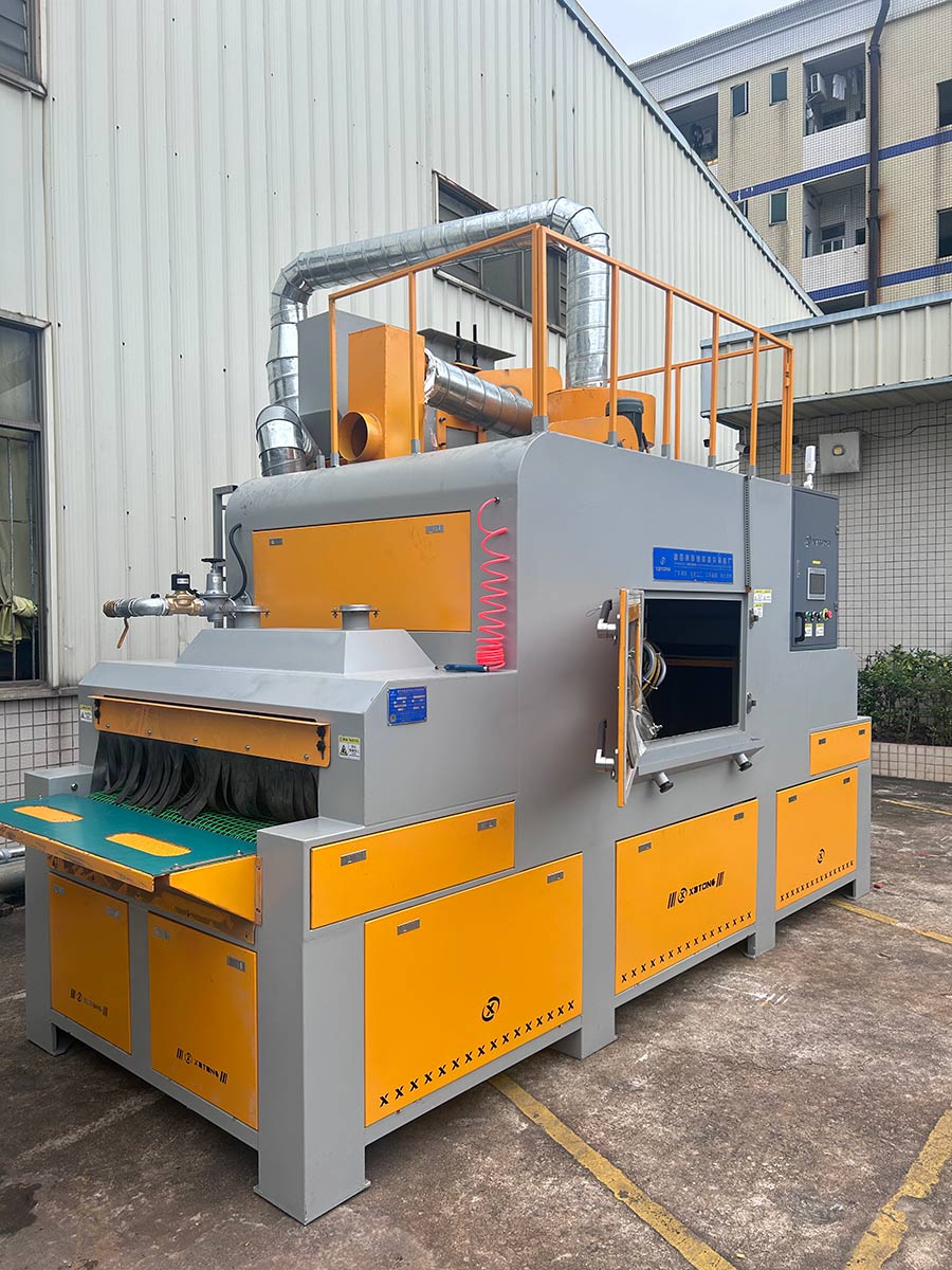 深圳百超機械輸送式自動噴砂機設備