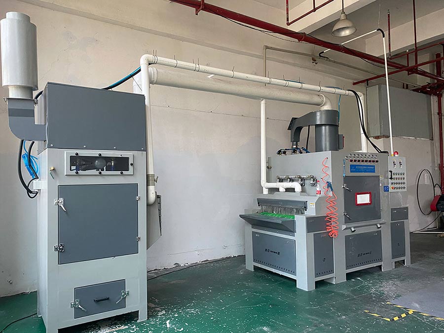 深圳百超機械輸送式自動噴砂機